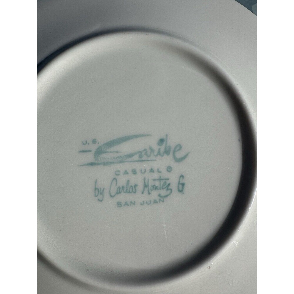 MCM Caribe Pink Fancy Atomic Starburst Plates Set of 3 White Gray Dinnerware VTG - Picture 3 of 7